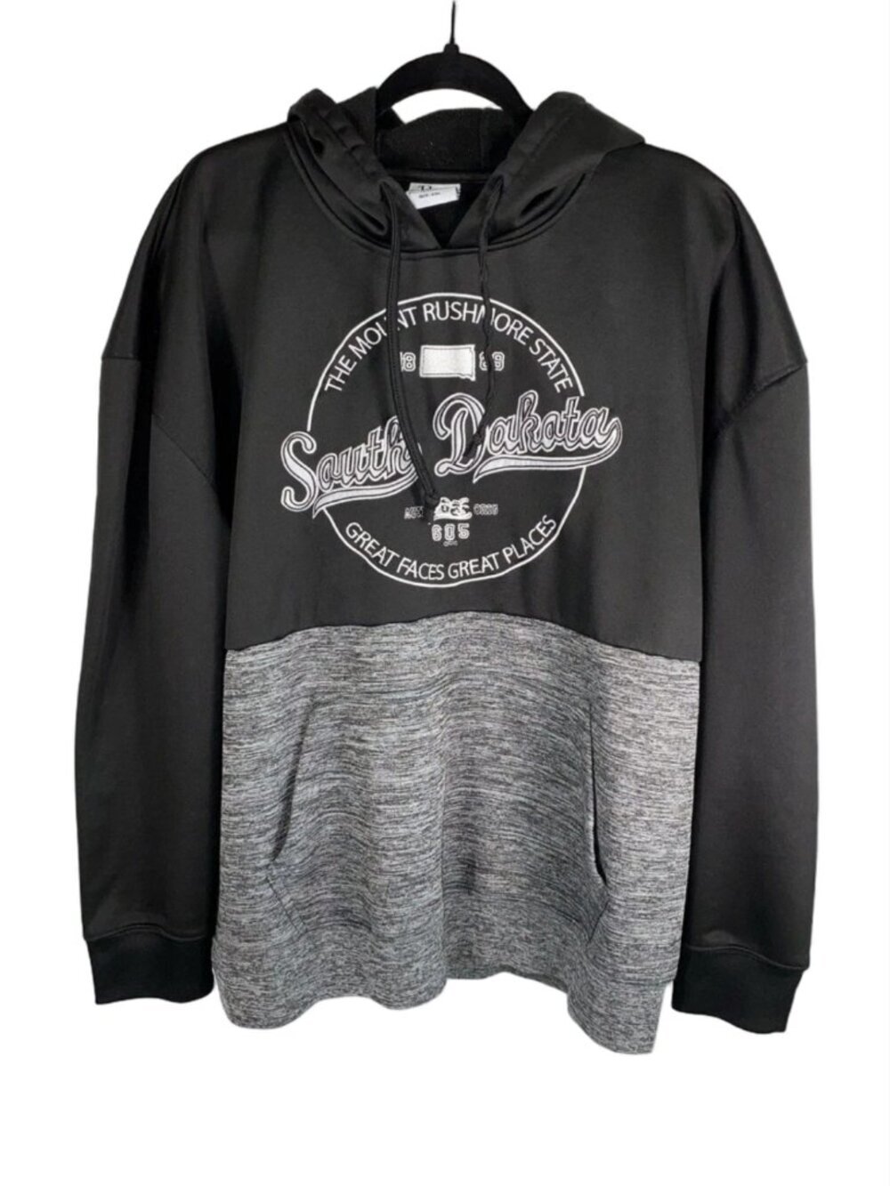 South Dakota Hoodie 2XL Mount Rushmore Black Gray Athletic Pullover 605